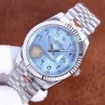 High Replica Rolex Datejust Watch Ice Blue Face Stainless Steel strap Fluted Bezel 41mm